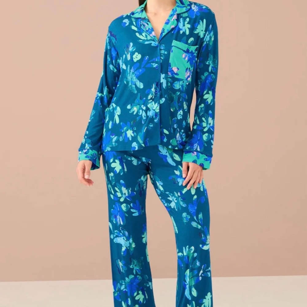Teal Floral Women's Pajama Set
